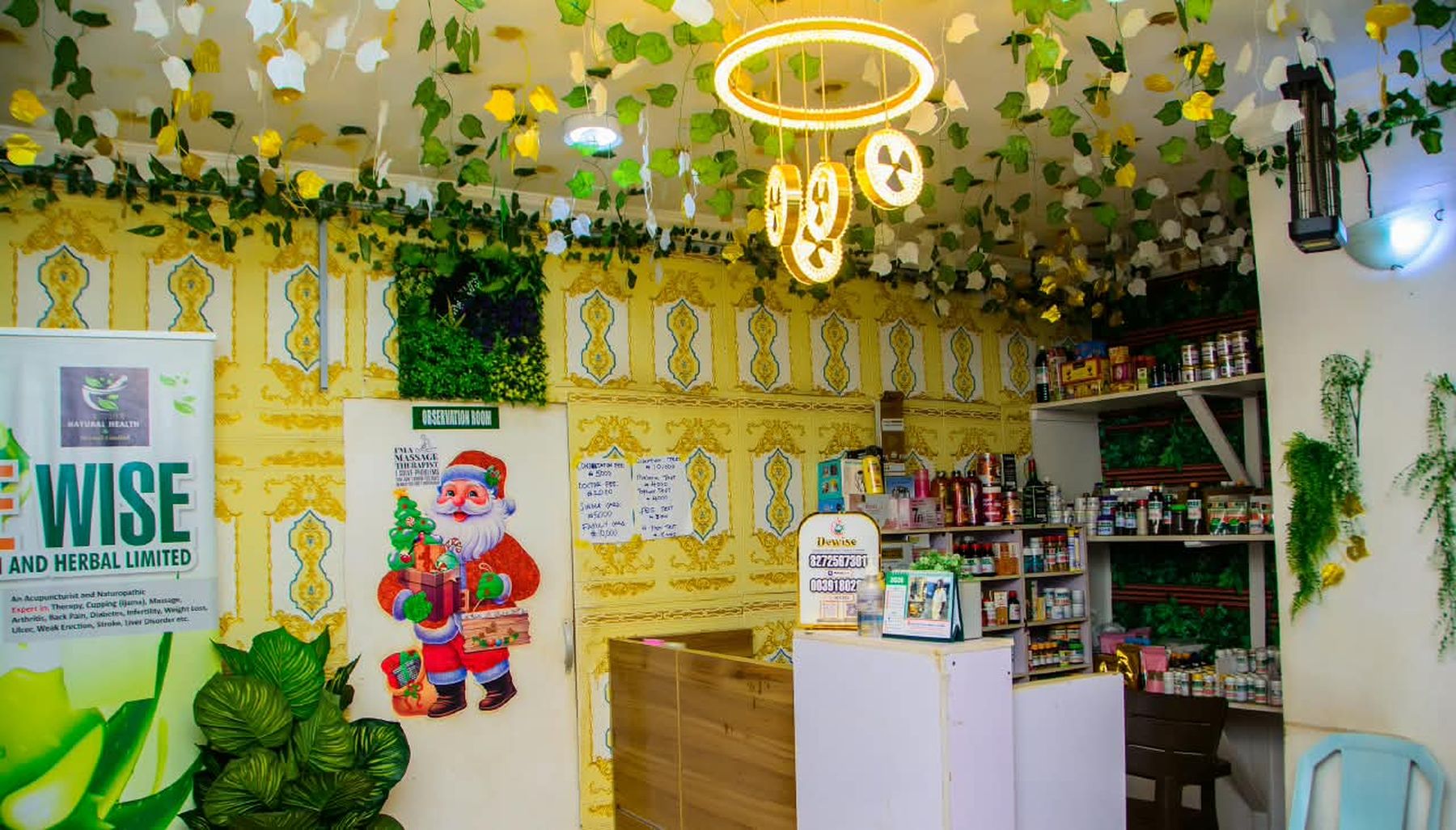 Inside the Dewise herbal shop